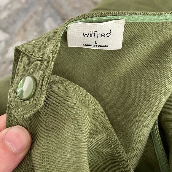 Aritzia Wilfred Tavin Belted Linen-Blend Midi/Maxi Dress size Large - Picture 2 of 13